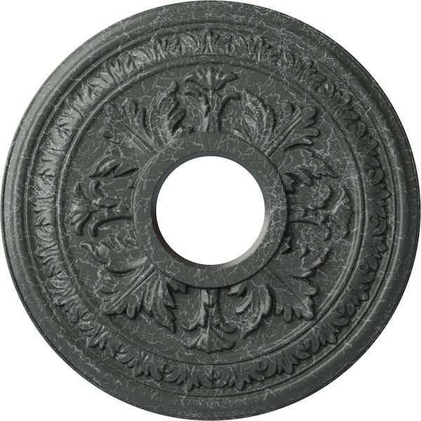Ekena Millwork Baltimore Medallion (Canopies up to 5 1/2"), 15 3/8"OD x 4 1/4"ID x 1 1/2"P, Athenian Green Crackle CM15BAAGC - main